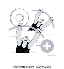 Elder fitness abstract concept vector illustration. Exercise program for seniors, aqua fitness, active lifestyle, health support, fitness program for old people, healthcare abstract metaphor.
