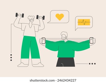 Elder fitness abstract concept vector illustration. Exercise program for seniors, aqua fitness, active lifestyle, health support, fitness program for old people, healthcare abstract metaphor.