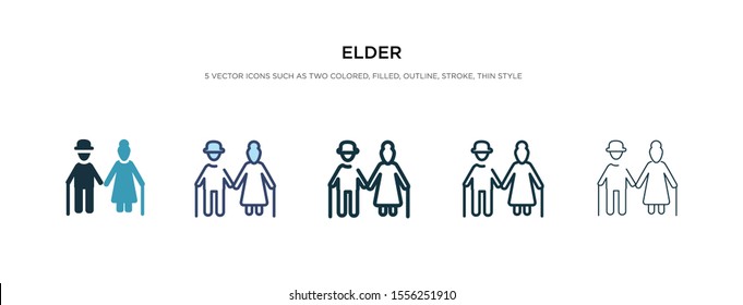 elder icon in different style vector illustration. two colored and black elder vector icons designed in filled, outline, line and stroke style can be used for web, mobile, ui