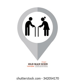 Elder icon.old man.vector illustration.