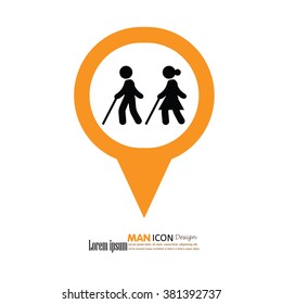 Elder icon.old man.vector illustration.