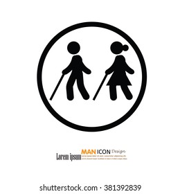 Elder icon.old man.vector illustration.