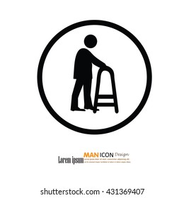 Elder icon.old man.vector illustration.