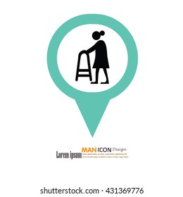 Elder icon.old man.vector illustration.