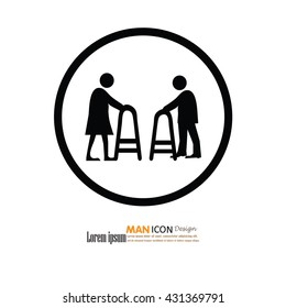 Elder icon.old man.vector illustration.