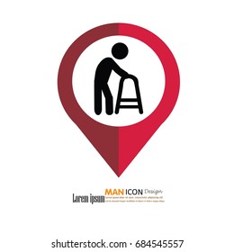 Elder icon.old man.vector illustration.  