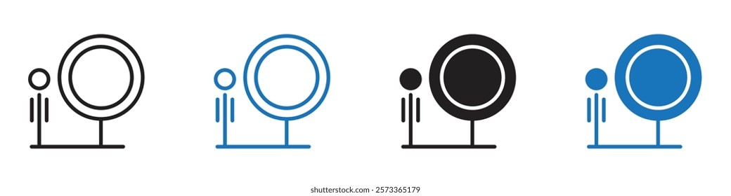 Elder launching icon Flat line symbol