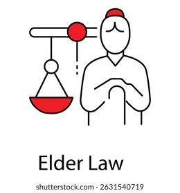 Elder Law vector Icon design Representing Senior Legal Services
