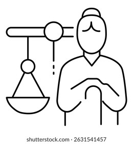 Diseño de ícono de Vector de ley para personas mayores que representa el sistema legal para personas mayores