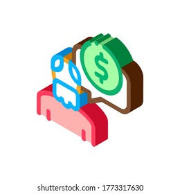 Elder Man Coin Icon Vector. Isometric Elder Man Coin sign. color isolated symbol illustration
