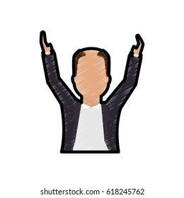 Elder man faceless cartoon