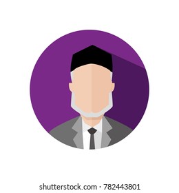 Elder Man Simple Flat Circular Icon Vector Illustration Graphic Design