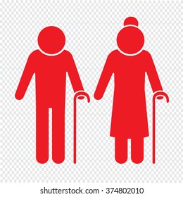 Elder People Icon Illustration design