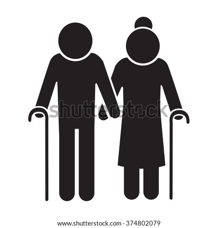 Elder People Icon Illustration design