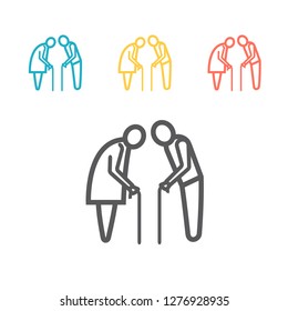Elder People line icon. Vector sign for web graphic.