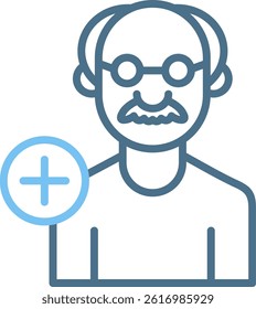 Elder People Line Two Colour Icon
