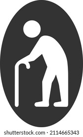 Personas mayores rodean el vector de iconos 