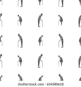 Elder People seamless pattern. Vector sign