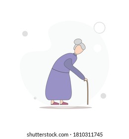 Elder woman Elder vector flat illustration on white