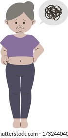 A elder woman who gain weight.