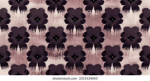  Elderberry ikat tríbal boho ata los colores de la mueca flor papel de pared sin costura. Motif étnica hecha a mano bello arte Ikat. Arte de fondo étnico abstracto floral rosa. 