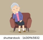 elderly alone sad ,sad Senior woman sitting alone on sofa,elderly thinking