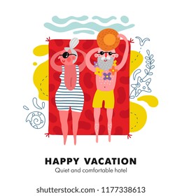 Elderly Beach Vacation Poster