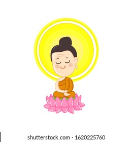 Elderly Budda sit on the lotus vector