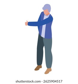 Elderly businessman showing thumbs up gesture, expressing agreement or approval