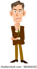Elderly businessman thinking