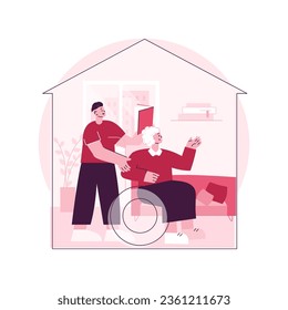 Elderly care abstract concept vector illustration. Elderly people medical care, home nursing for seniors, geriatric healthcare service, live in assistance, retiree companion abstract metaphor.