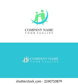 Cuidados ancianos con plantilla de logotipo de abrazo