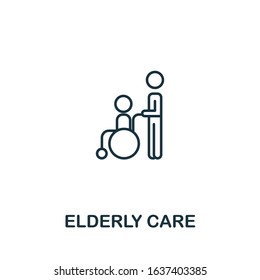 Elderly Care icon. Simple line element Elderly Care symbol for templates, web design and infographics