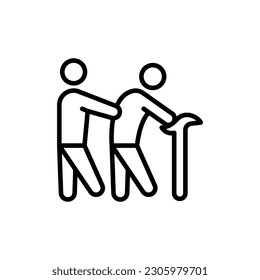 Ältere Pflege Symbol in Vektorgrafik. Illustration