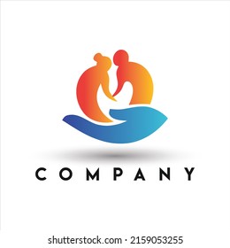 Elderly Care Logo. Elderly Couple Logo