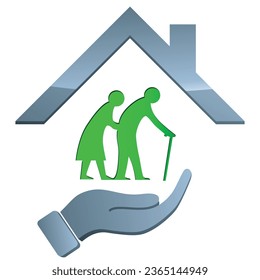 elderly care, nursing home - vector logo design