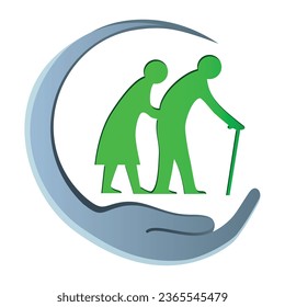 elderly care, nursing home - vector logo design