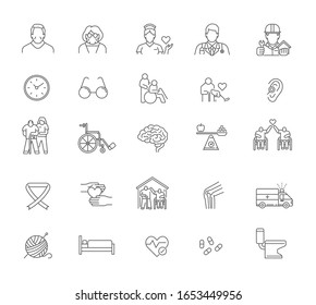 Elderly Care, Senior Care, Medical Care  For Old People Icon Set