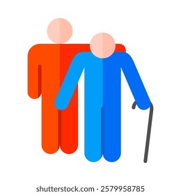 Elderly Care And Support Icon Element For Design