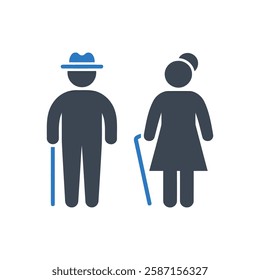 Elderly Care Support Icon On White Background