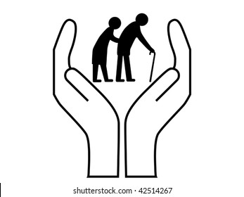 elderly care vector