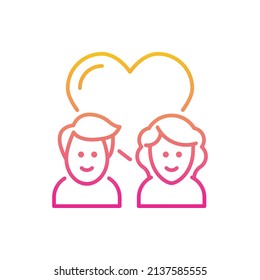 Elderly Care Vector Gradient Icon design illustration. EPS 10 File on White background