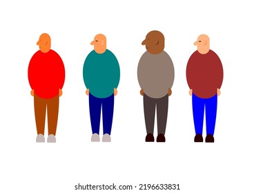 the elderly cartoon vector Suitable for illustration of retirement age. aging society family