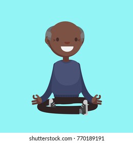 Elderly character: Vector illustration of senior man in casual cloth.
