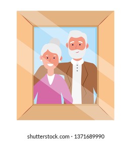 Elderly Couple Avatar Photo Frame