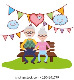elderly couple cartoon