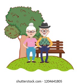 elderly couple cartoon