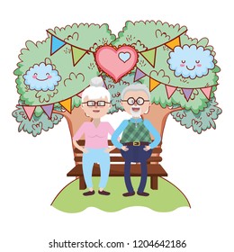 elderly couple cartoon