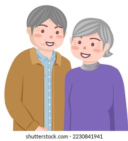 Elderly couple in good relationship.