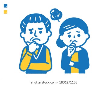 Elderly couple having doubts

